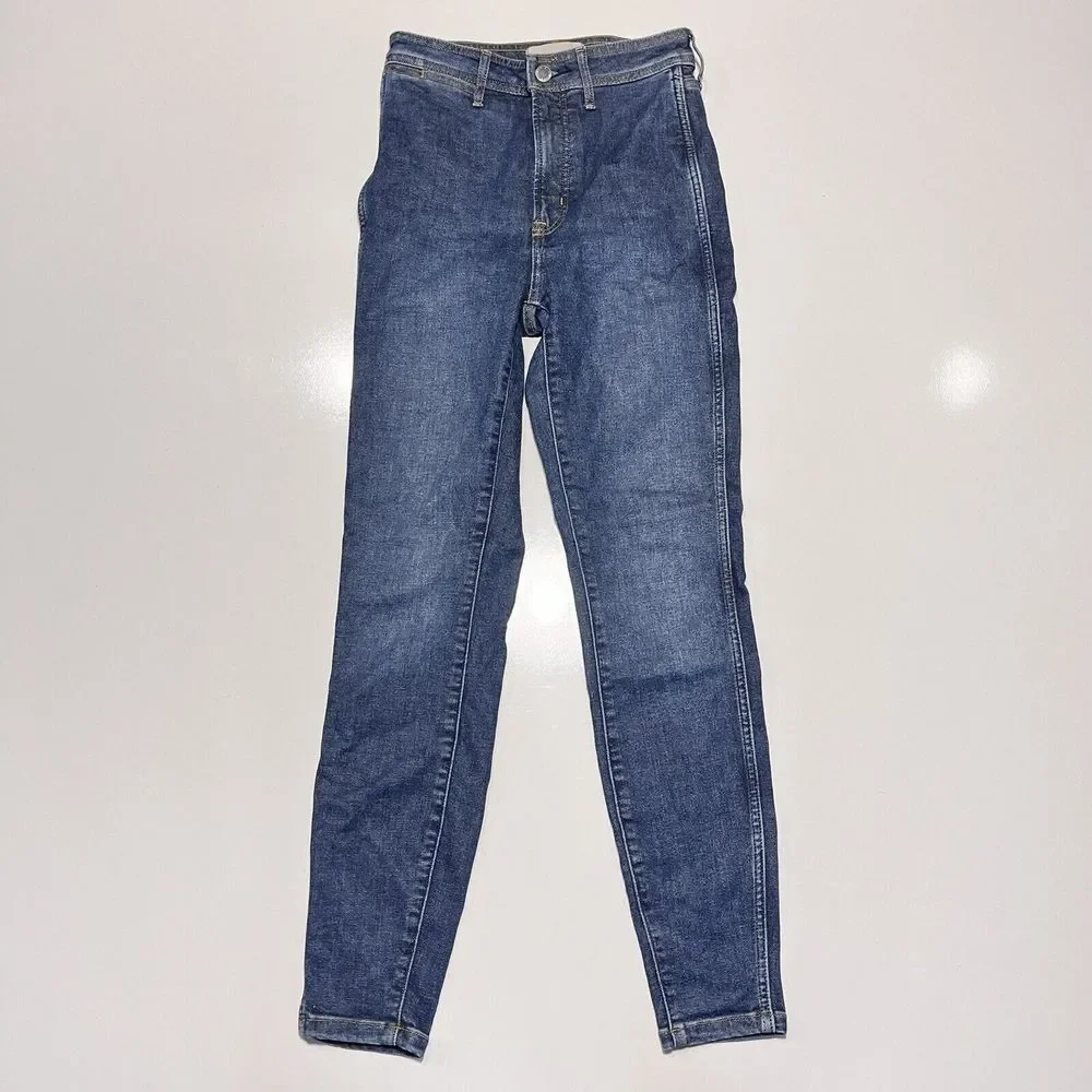 Everlane The Way‎ High Skinny Jeans Women's 25 Regular Stretch Blue Denim